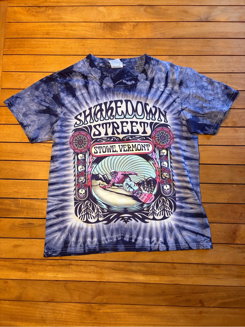 Grateful Dead Shakedown’s Street Stowe Vermont Snowboarding Tie-Dye T-Shirt